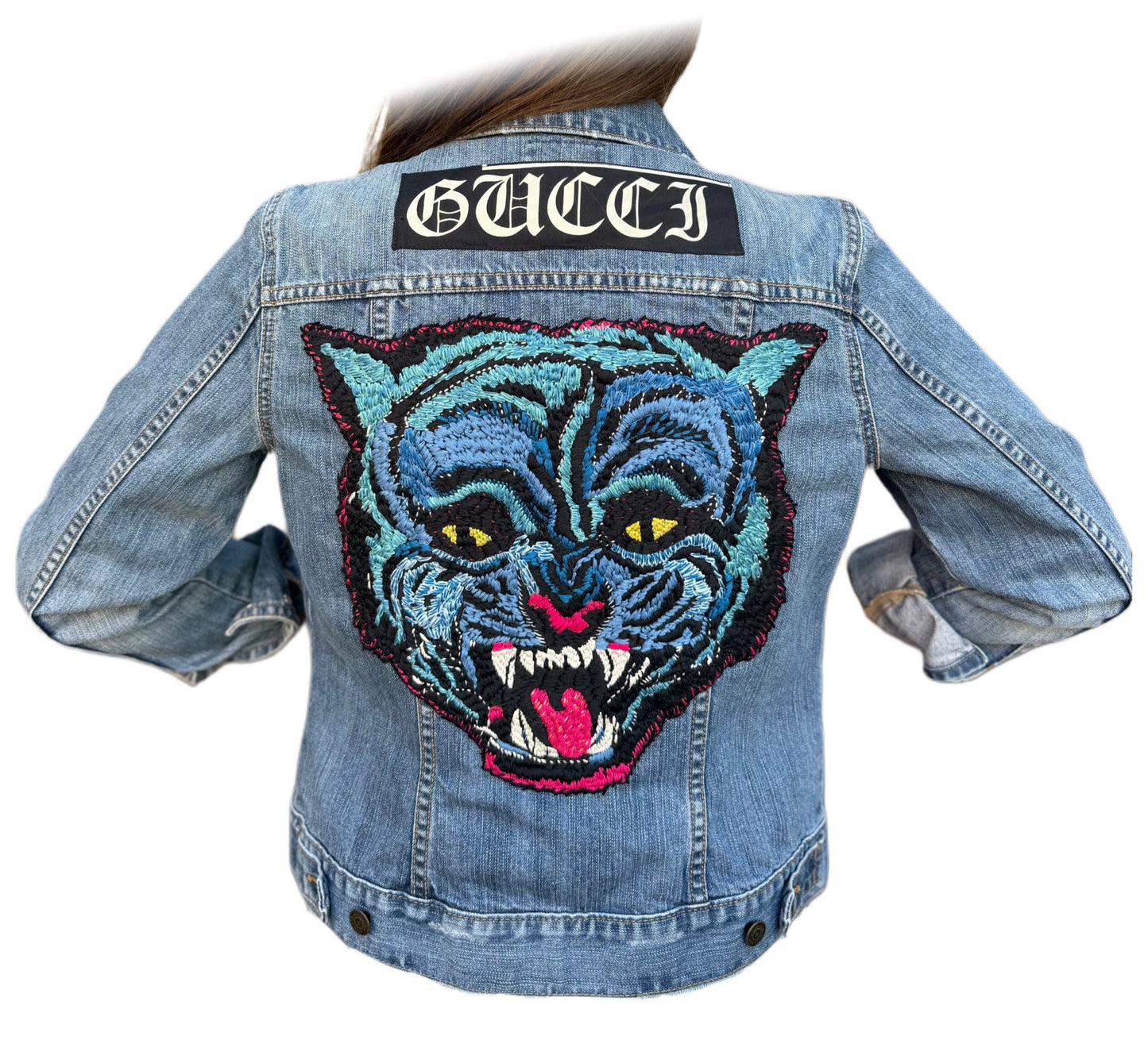 Gucci Blue Tiger Jacket Embroidered
