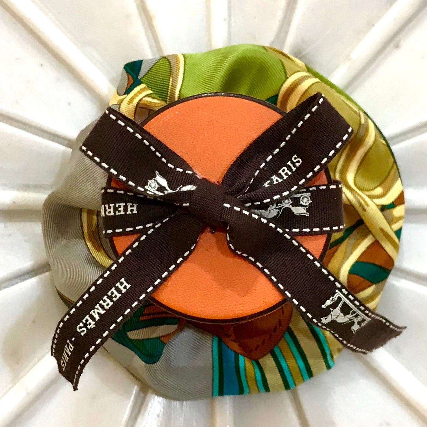 Authentic Hermes Scarf Scrunchie