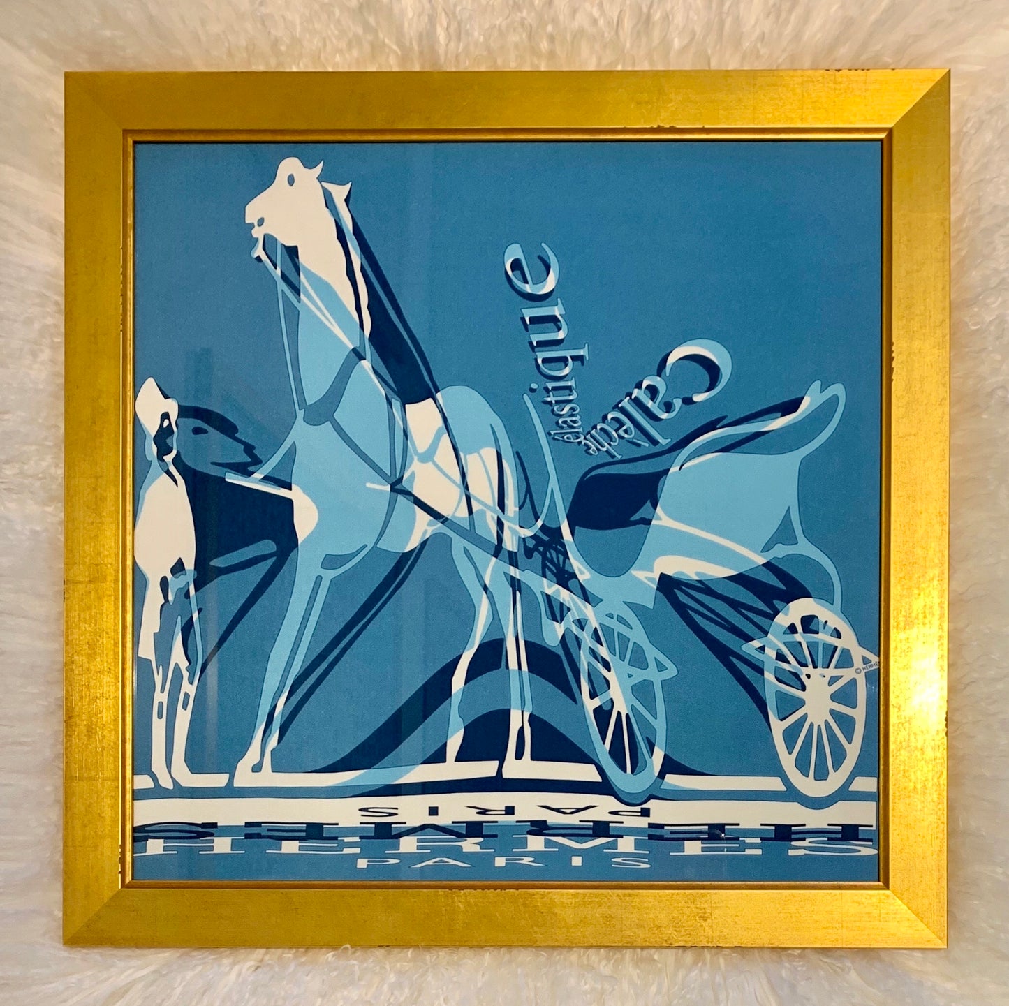 Framed Authentic Hermès Scarf Small