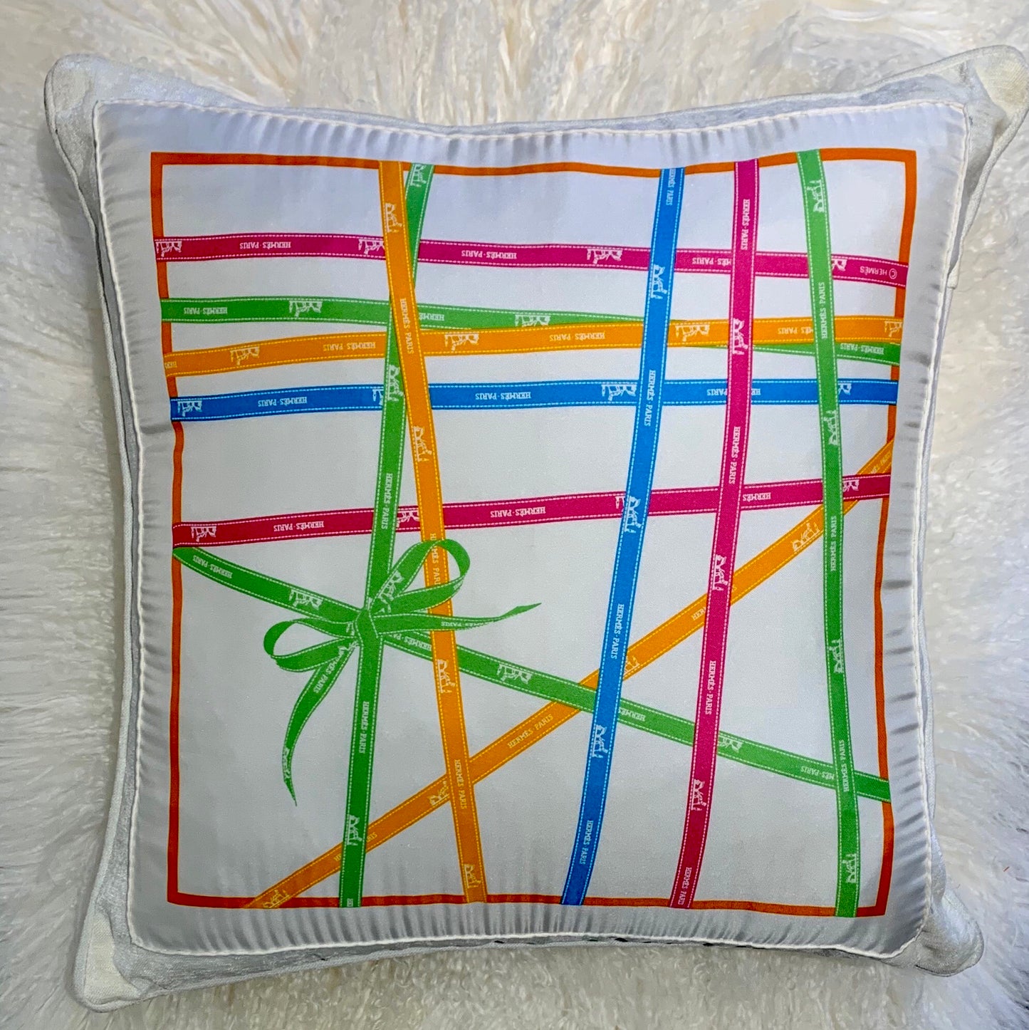 Authentic Hermes Silk Pillow