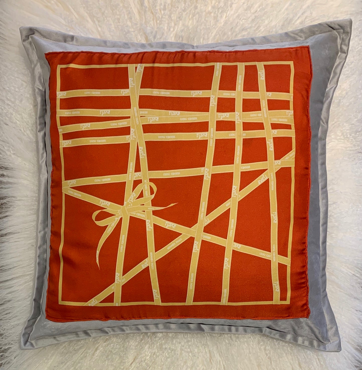 Authentic Hermes Silk Pillow