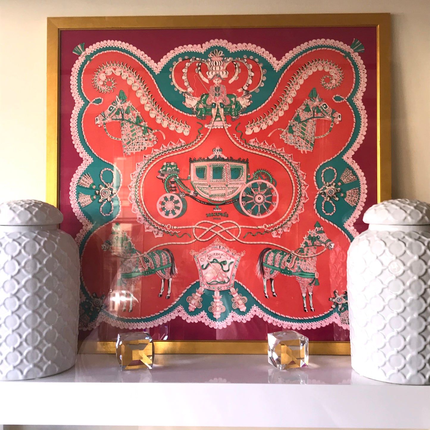 Framed Authentic Hermès Scarf