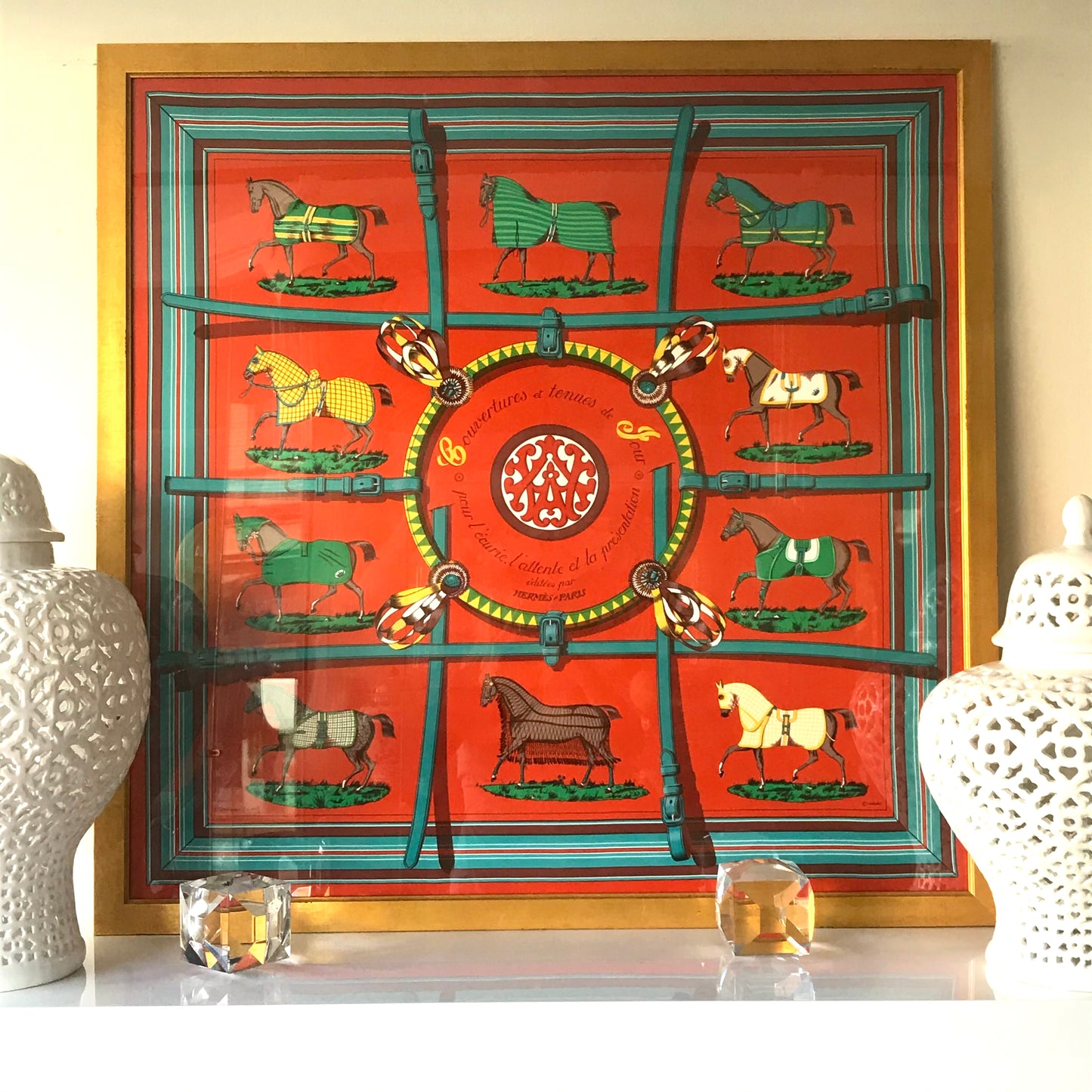 Framed Authentic Hermès Scarf