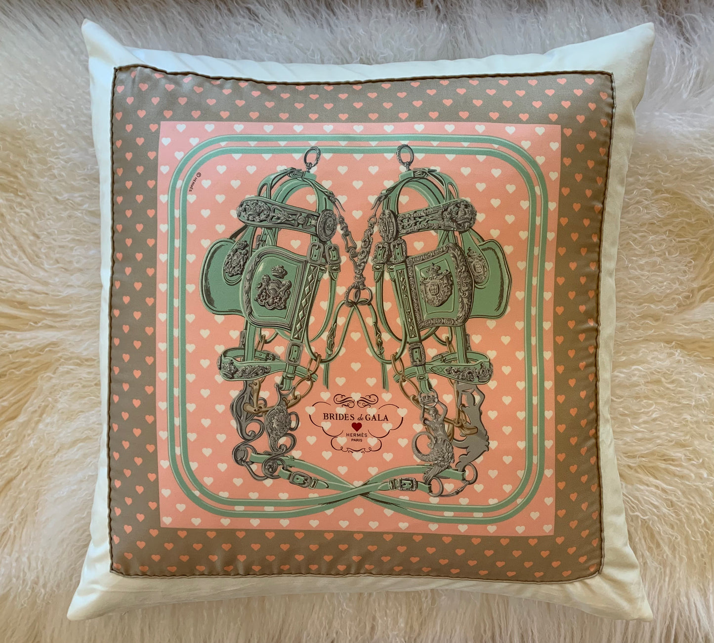 Authentic Hermes Silk Pillow