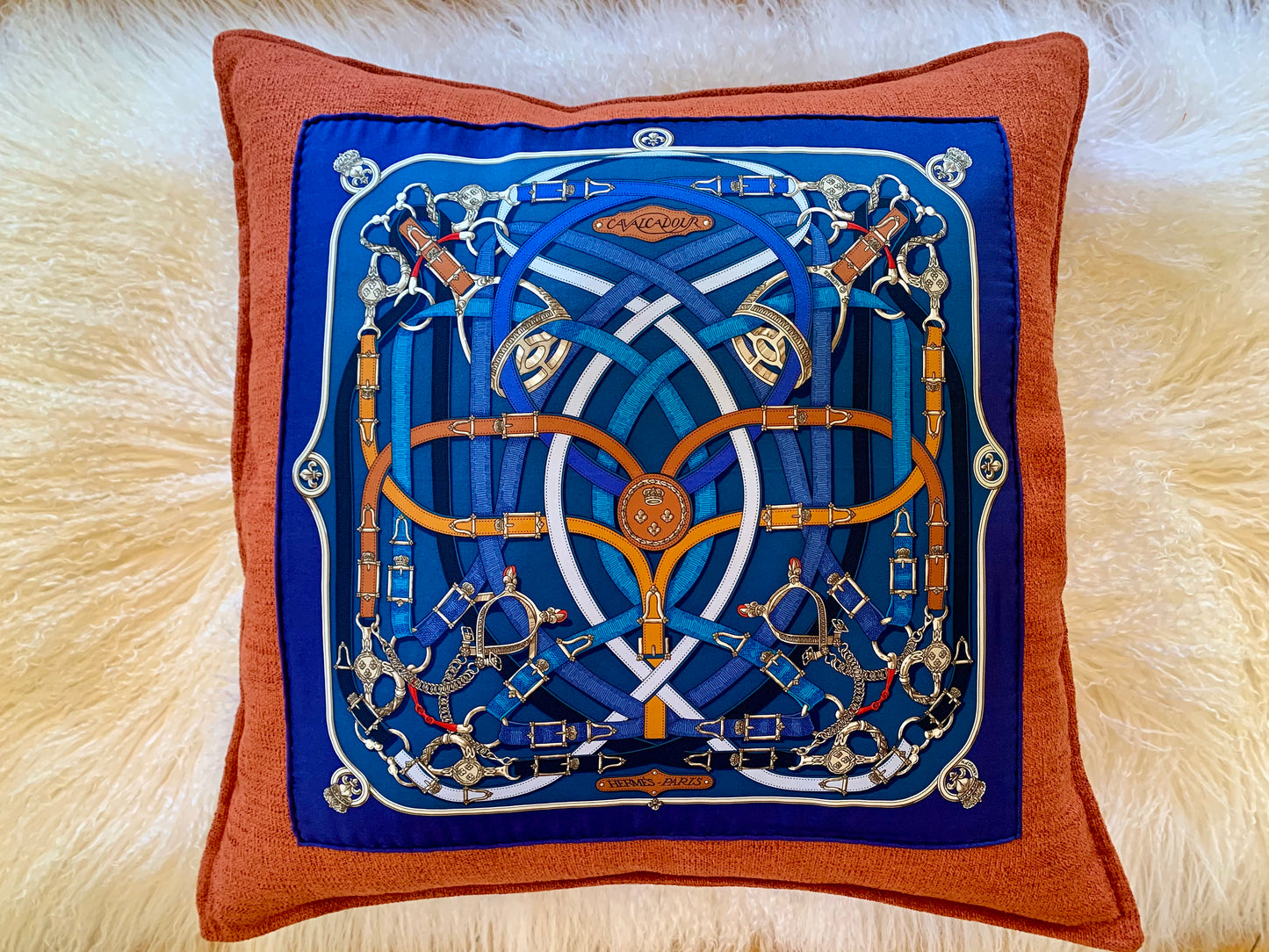 Authentic Hermes Silk Pillow