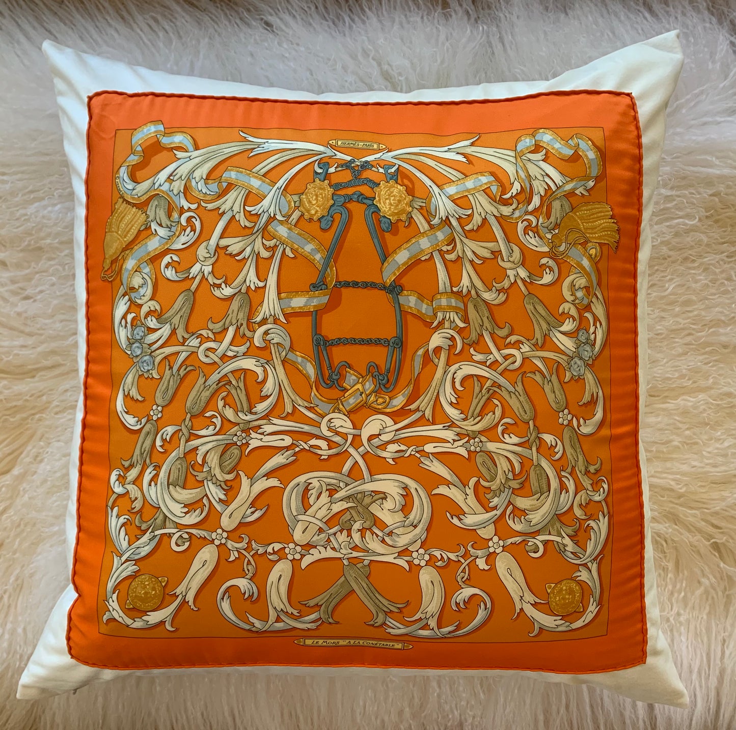 Authentic Hermes Silk Pillow