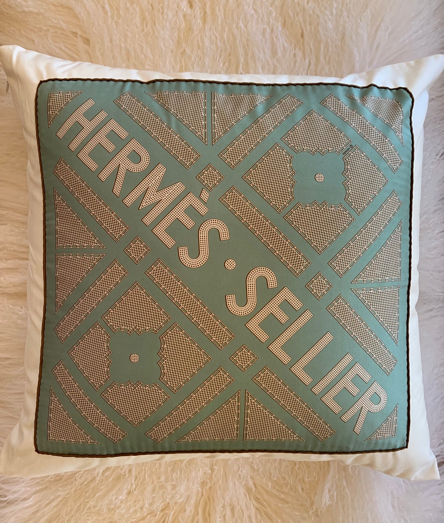 Authentic Hermes Silk Pillow