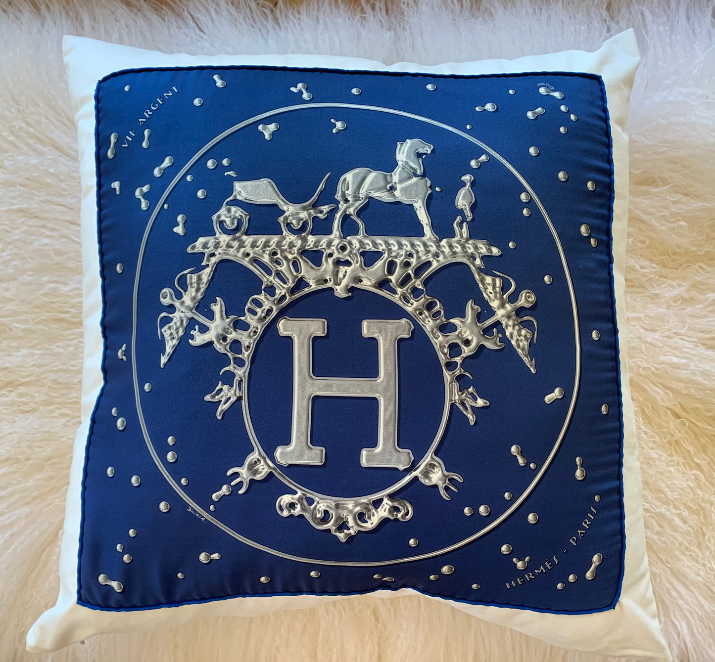 Authentic Hermes Silk Pillow