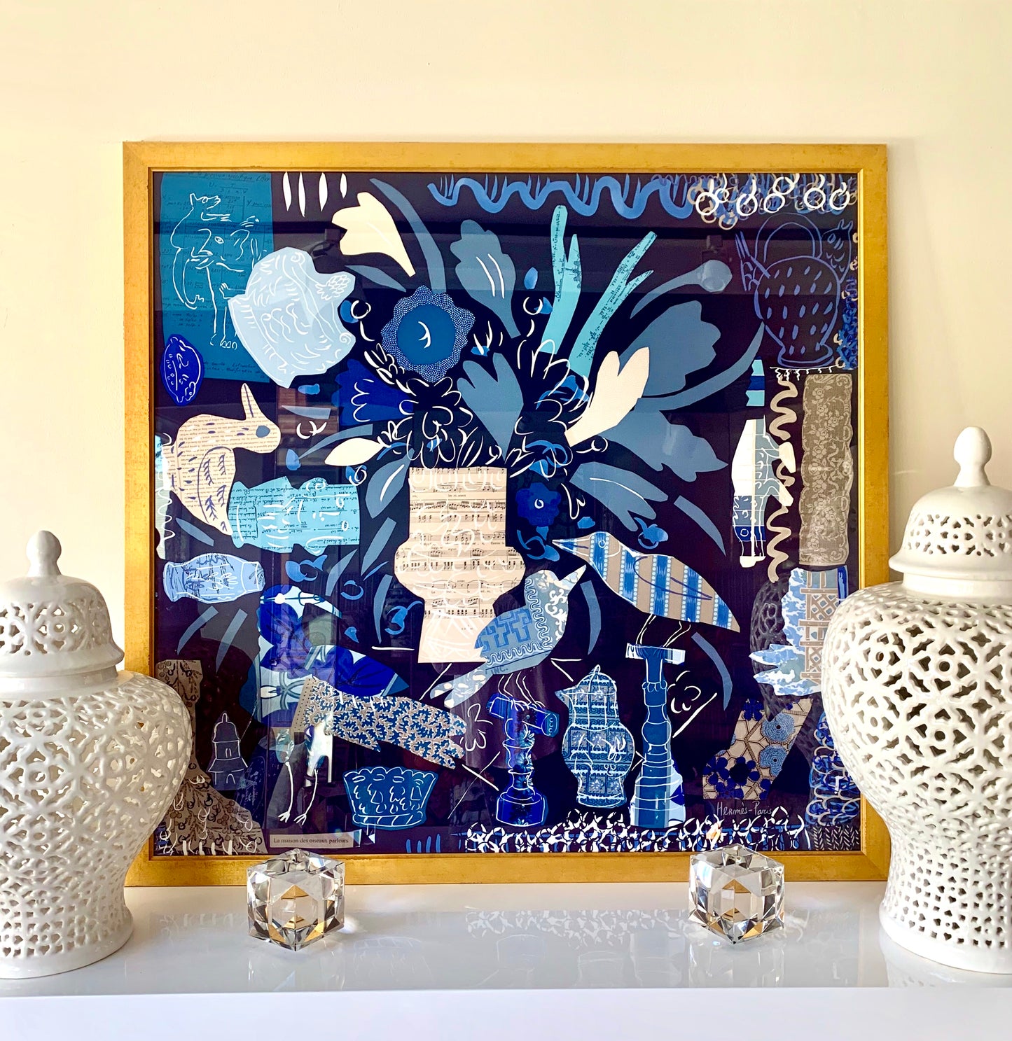 Framed Authentic Hermès Scarf