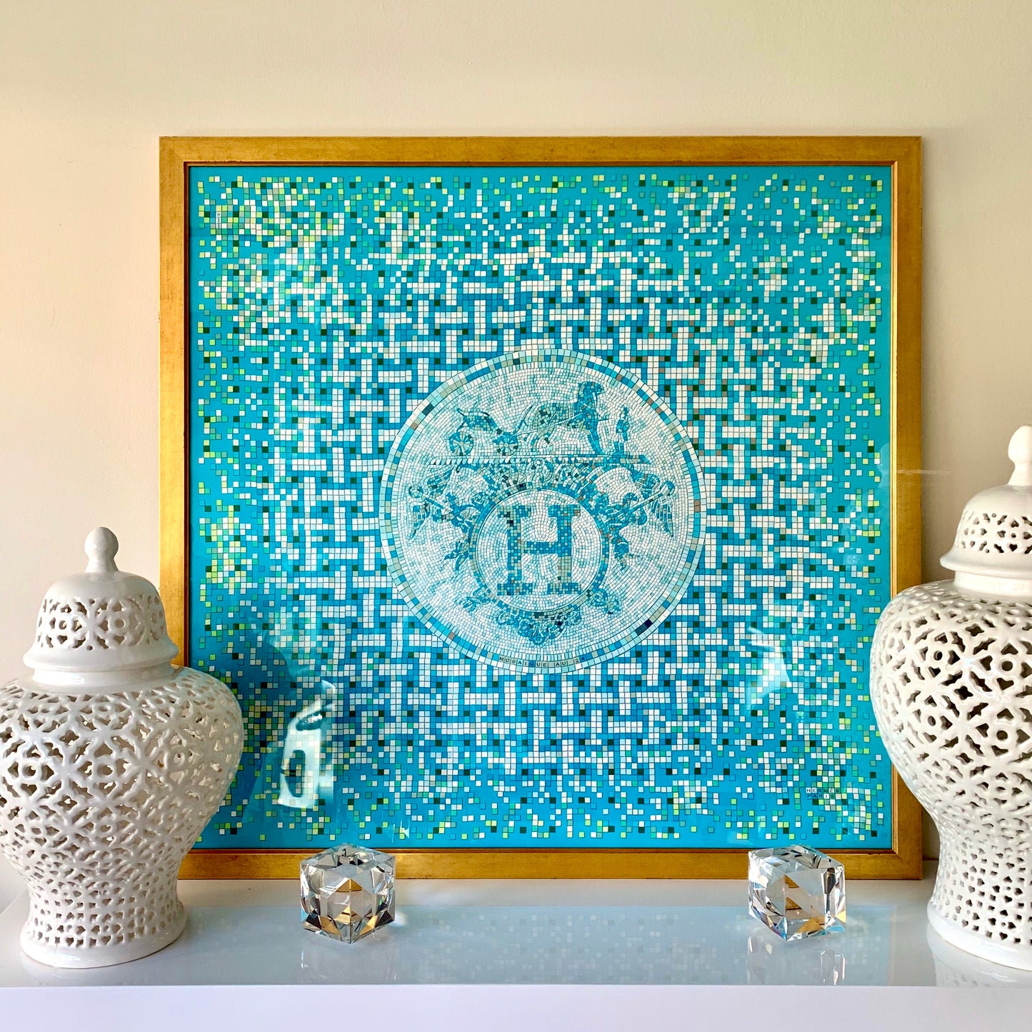 Framed Authentic Hermès Scarf