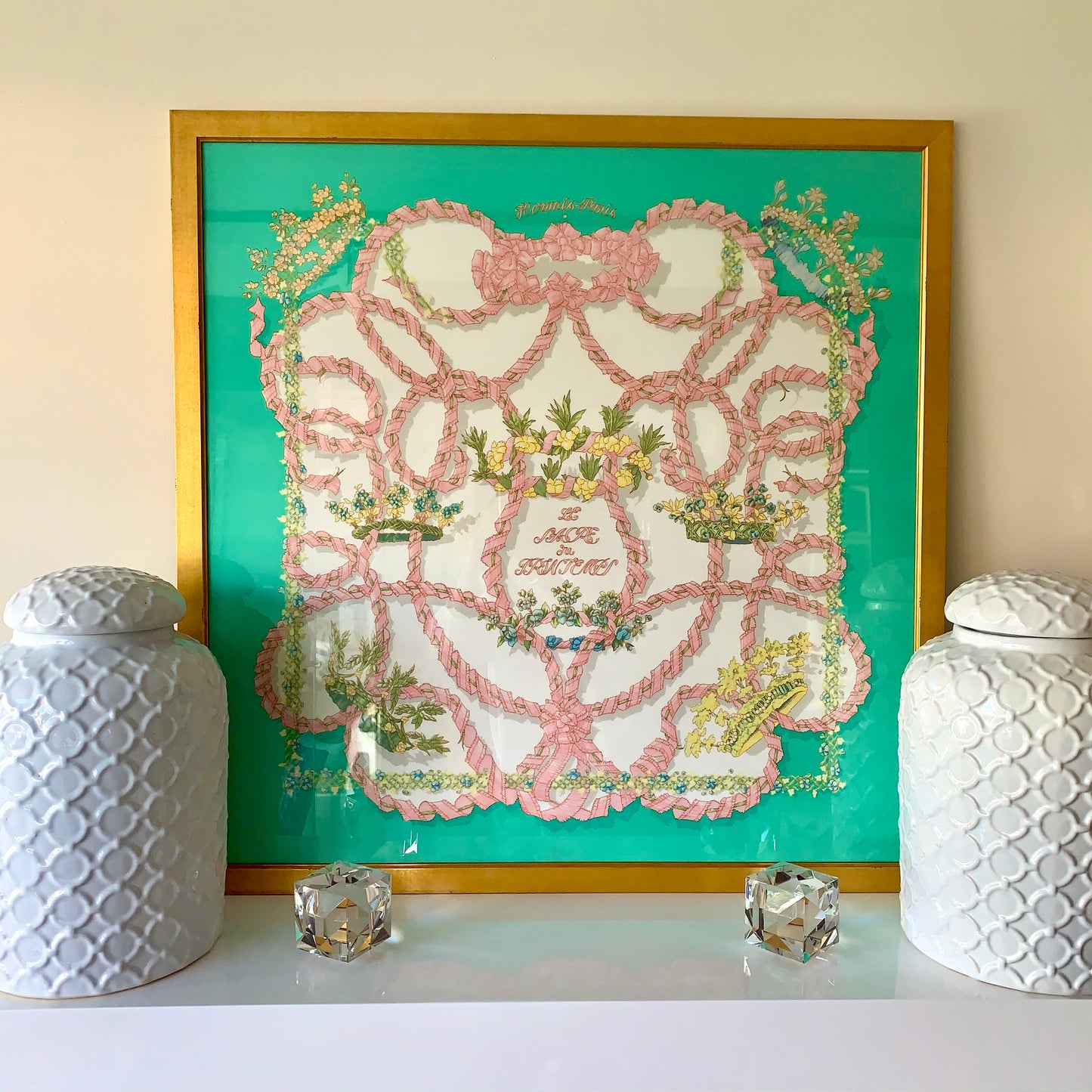 Framed Authentic Hermès Scarf