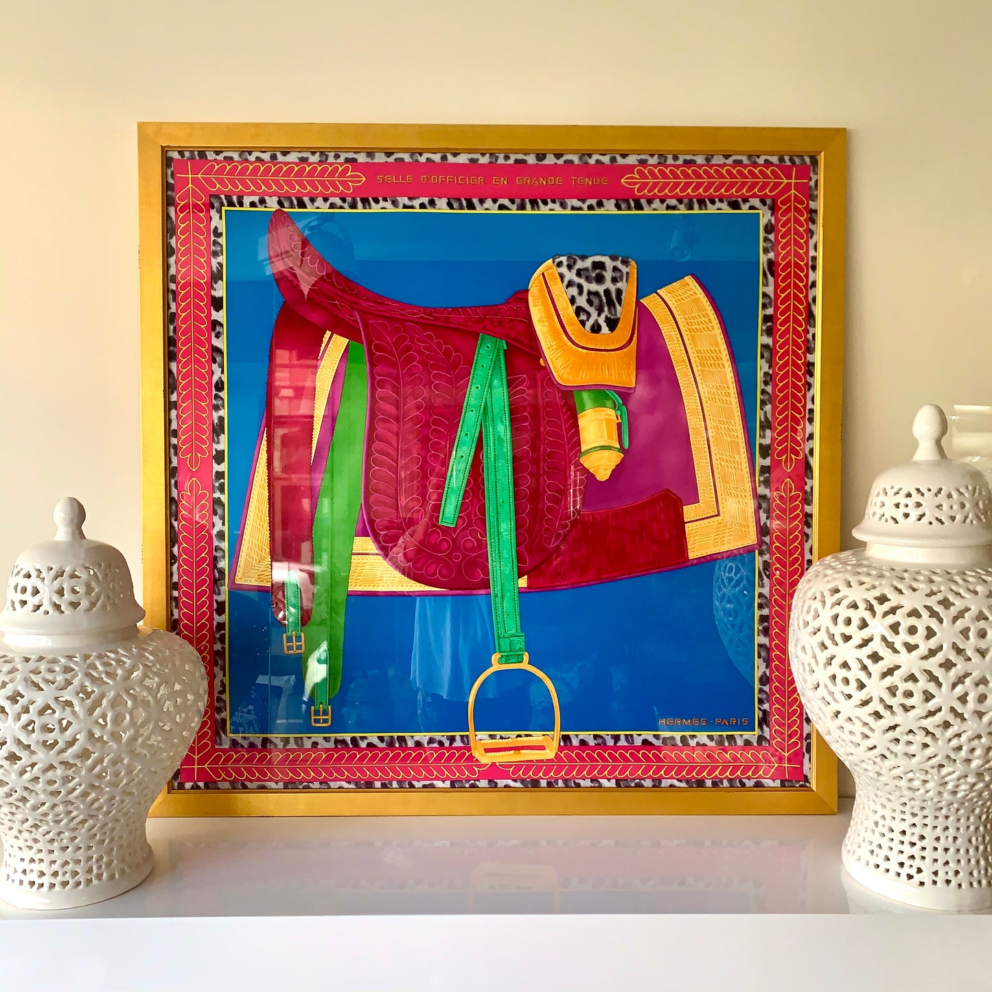 Framed Authentic Hermès Scarf