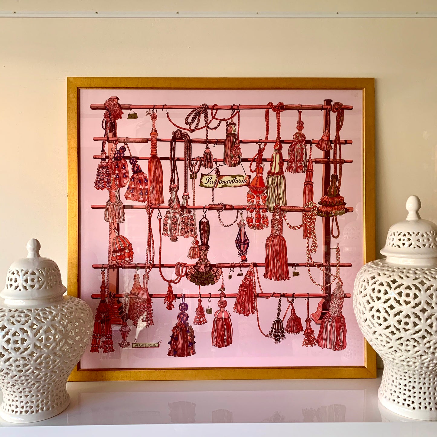 Framed Authentic Hermès Scarf