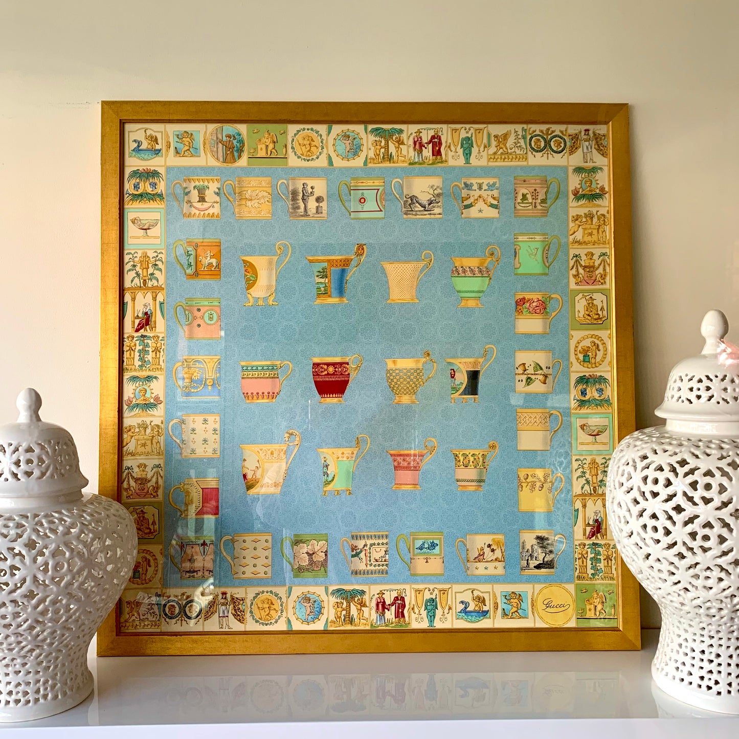 Framed Authentic Hermès Scarf