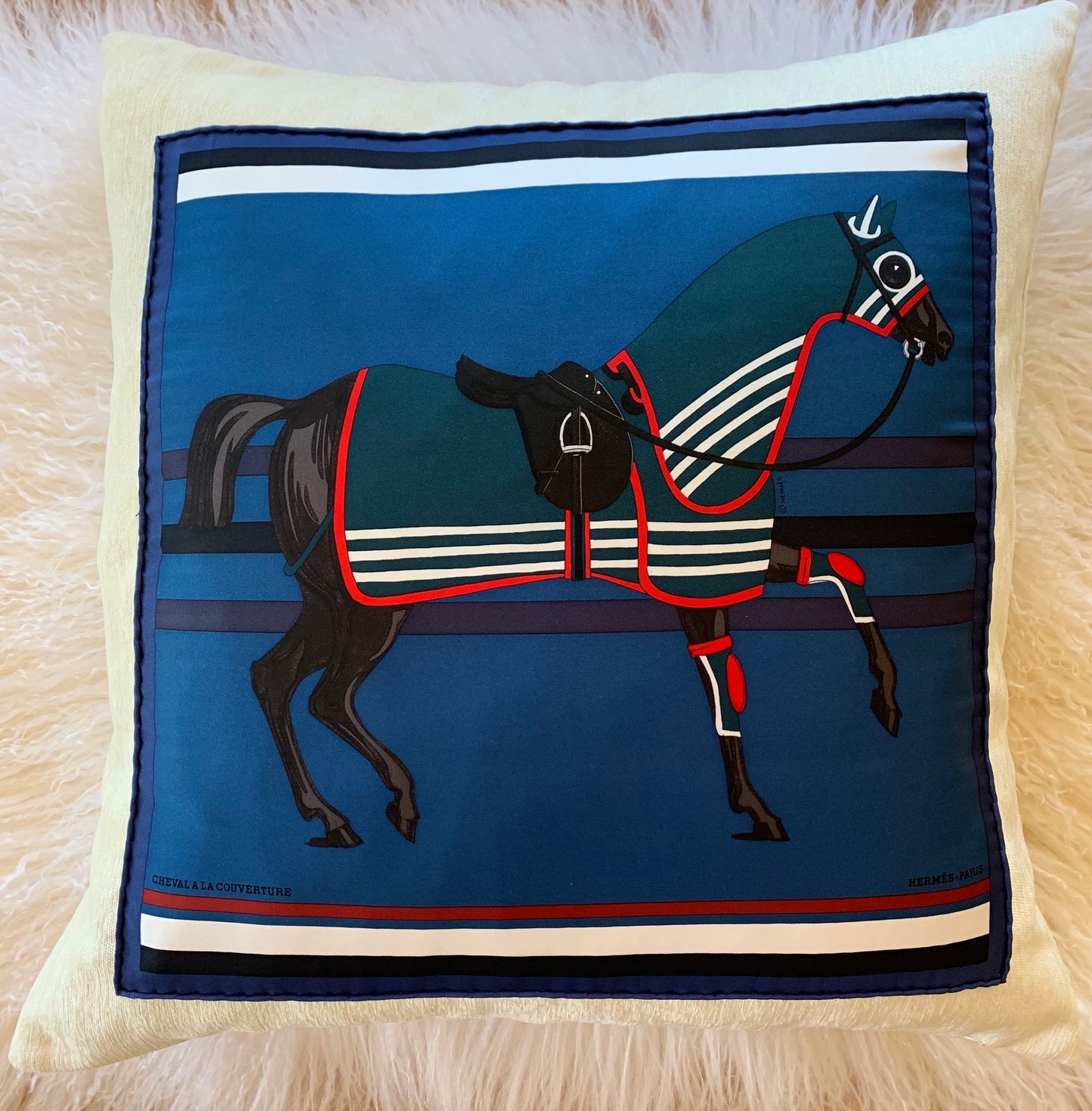 Authentic Hermes Silk Pillow