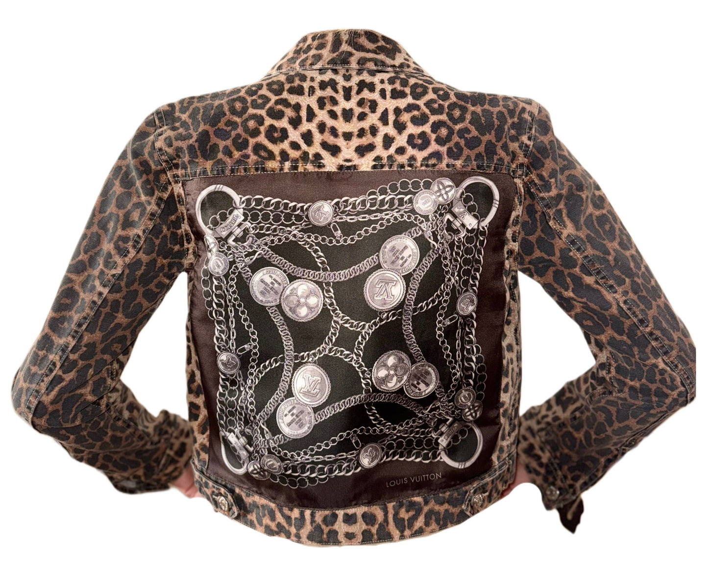 Authentic Louis Vuitton Scarf Leopard Print Veronica Beard Jacket