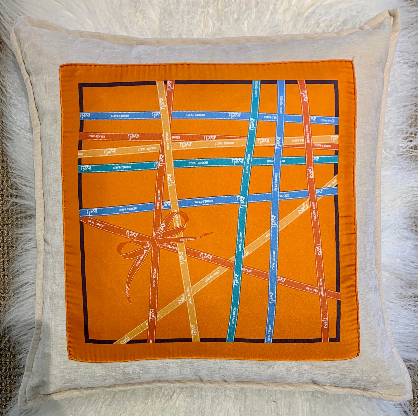 Authentic Hermes Silk Pillow (SOLD)