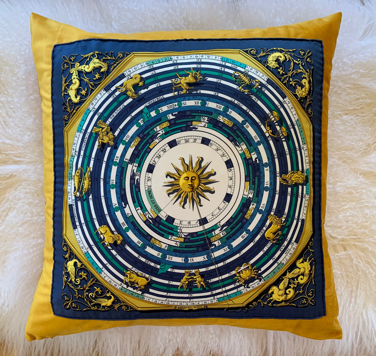 Authentic Hermes Silk Pillow