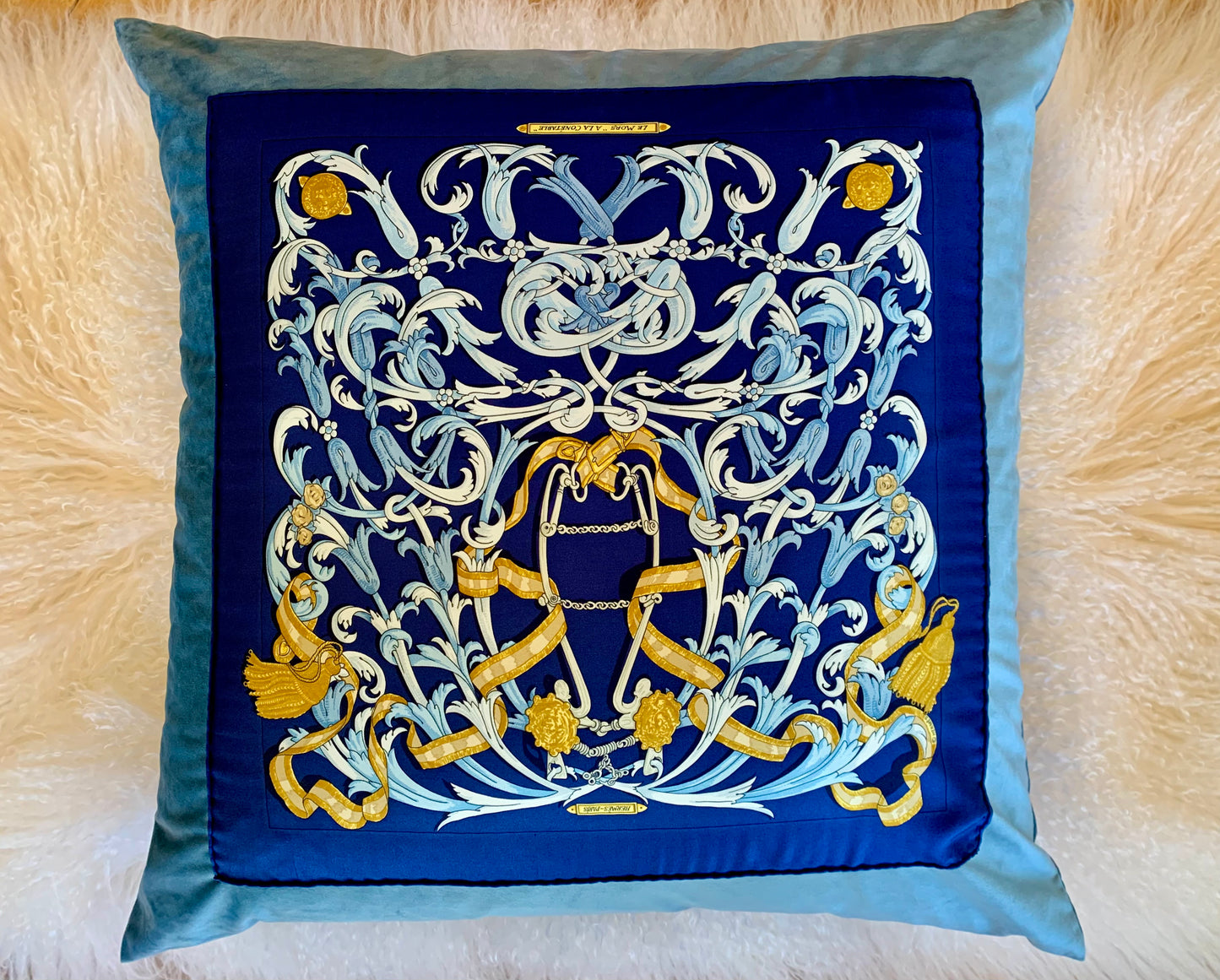 Authentic Hermes Silk Pillow