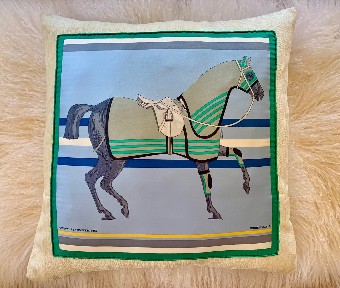 Authentic Hermes Silk Pillow