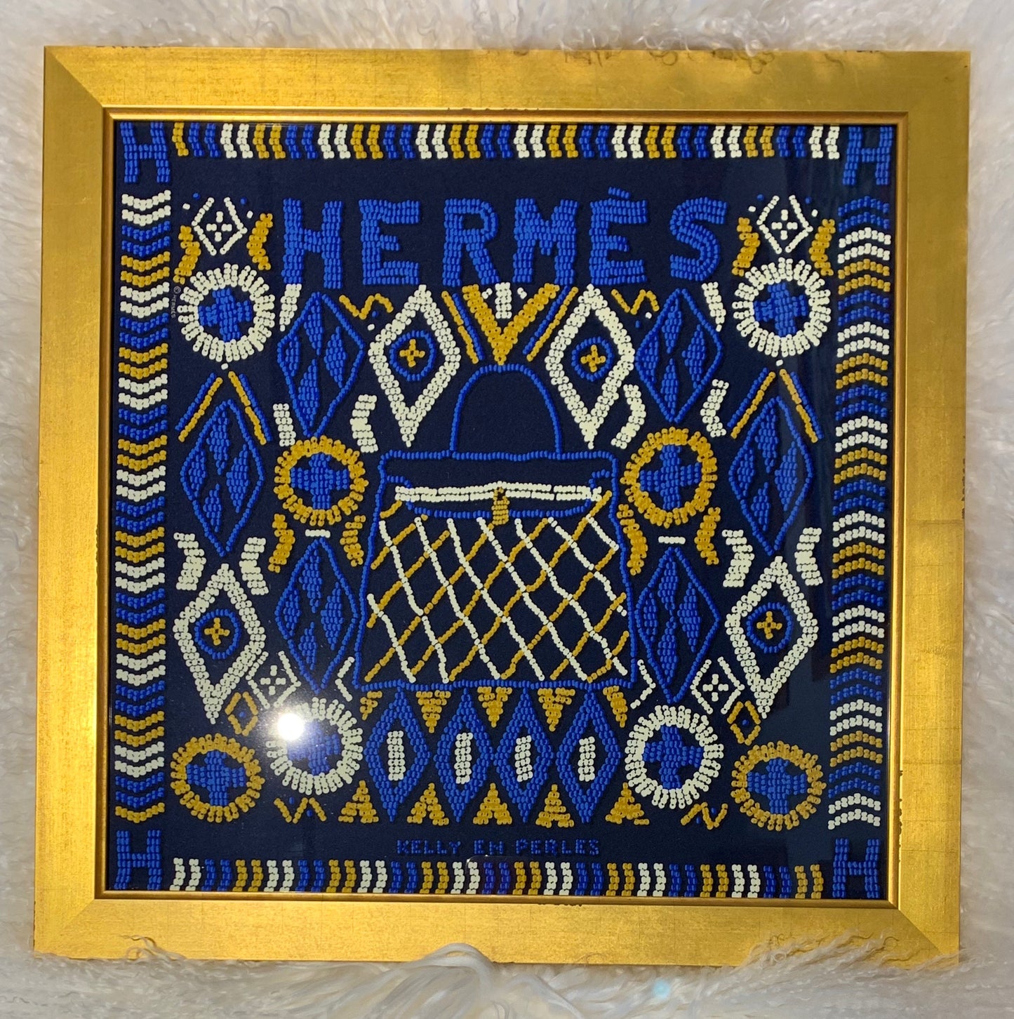 Framed Authentic Hermès Scarf Small